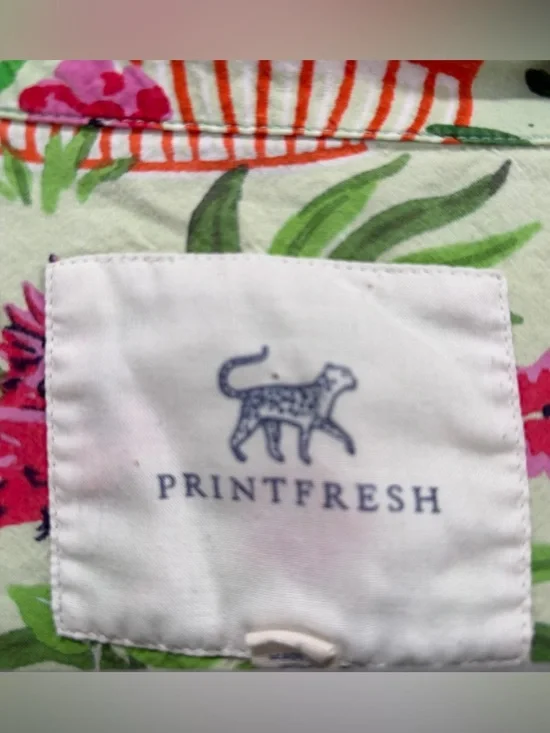 Printfresh Birds of a Feather size Small Long Sleeve Pajama Top in Kiwi Slice - Picture 3 of 9